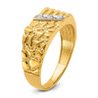14k .02 carat Lab Grown Diamond VS/SI+ G+ Complete Textured Men's Nugget Ring, Size 10 - Birthstone Company