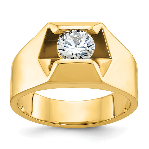 14k 1 carat Lab Grown Diamond VS/SI+ G+ Complete Men's Ring, Size 10 - Birthstone Company