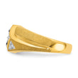 14k Yellow w/Rhodium Men's Polish/Satin Complete Lab Grown VS/SI FGH Di, Size 10 - Birthstone Company