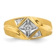 14k Yellow w/Rhodium Men's Polish/Satin Complete Lab Grown VS/SI FGH Di, Size 10 - Birthstone Company