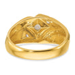 14k Yellow w/Rhodium Men's Polish/Satin Complete Lab Grown VS/SI FGH Di, Size 10 - Birthstone Company