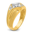 14k Yellow w/Rhodium Men's Polish/Satin Complete Lab Grown VS/SI FGH Di, Size 10 - Birthstone Company