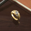 14k Yellow w/Rhodium Men's Polish/Satin Complete Lab Grown VS/SI FGH Di, Size 10 - Birthstone Company
