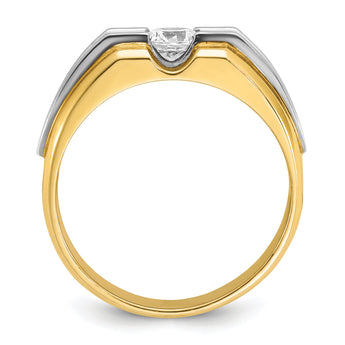 14k Two-tone Men's Complete Lab Grown VS/SI FGH Dia Ring - Sophia Jewelers