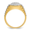 14k Two-tone Men's Polished Satin and Textured 1 Carat Lab Grown Diamond Ring - Sophia Jewelers