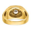 14k Two Tone 1 carat Lab Grown Diamond VS/SI+ G+ Complete Polished Satin and Textured Men's Ring, Size 10 - Birthstone Company