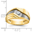 IBGoodman 10k with Black Rhodium Men's Polished and Grooved 1/6 Carat A Quality Diamond Ring