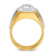 14k Two-tone 1 carat Lab Grown Diamond VS/SI+ G+ Complete Polished and Grooved Men's Ring, Size 10 - Birthstone Company