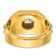 14k Two-tone 1 carat Lab Grown Diamond VS/SI+ G+ Complete Polished and Grooved Men's Ring, Size 10 - Birthstone Company