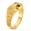 14k Men's Polished and Satin Complete Lab Grown VS/SI FGH Diamond Ringn, Size 10 - Birthstone Company