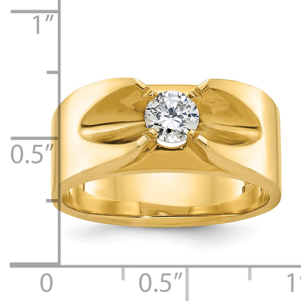14k Mens 1/2 carat Diamond Complete Ring