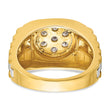 IBGoodman 10k Two-tone Men's Polished Satin and Textured 1/2 Carat A Quality Diamond Cluster Ring