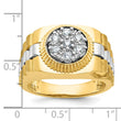 IBGoodman 10k Two-tone Men's Polished Satin and Textured 1/2 Carat A Quality Diamond Cluster Ring