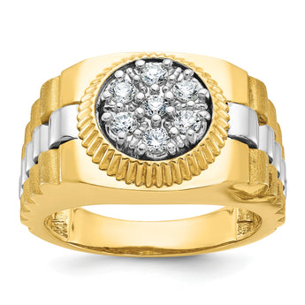 14k Two-tone Men's Complete Lab Grown VS/SI FGH Diamond Ring, Size 10 - Birthstone Company