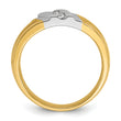 IBGoodman 10k Two-tone Men's Polished and Grooved 3-Stone 1/5 Carat A Quality Diamond Ring