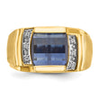 10k IBGoodman Men's Cr. Sapphire and Diamond Complete Ring