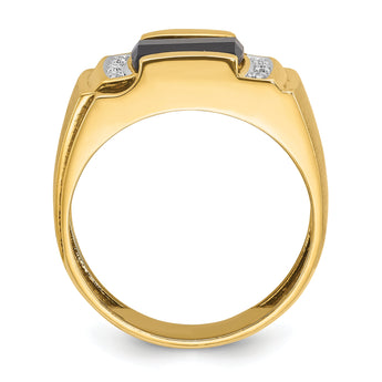10k IBGoodman Men's Onyx and Diamond Complete Ring
