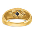10k IBGoodman Men's Cr.Sapphire and Diamond Satin Complete Ring