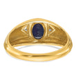 10k IBGoodman Men's Cr.Sapphire and Diamond Satin Complete Ring