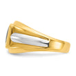 Men's Rectangle Onyx Ring in 14K Two-Tone Gold, Size 10