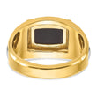 Men's Rectangle Onyx Ring in 14K Two-Tone Gold, Size 10