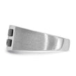 Men's Two-Row Onyx Ring in 14K White Gold, Satin & Polished, Size 10