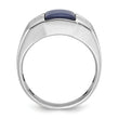 10kw IBGoodman Men's Cr.Blue Star Sapphire and Diamond Satin Complete Ring