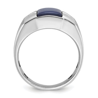 10kw IBGoodman Men's Cr.Blue Star Sapphire and Diamond Satin Complete Ring