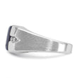 10kw IBGoodman Men's Cr.Blue Star Sapphire and Diamond Satin Complete Ring