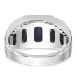 10kw IBGoodman Men's Cr.Blue Star Sapphire and Diamond Satin Complete Ring