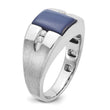 10kw IBGoodman Men's Cr.Blue Star Sapphire and Diamond Satin Complete Ring