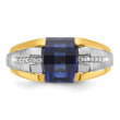 10k Two-tone IBGoodman Men's Cr. Sapphire and Diamond Complete Ring