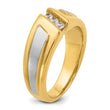 IBGoodman 10k Two-tone Men's Polished and Satin 3-Stone 1/4 Carat A Quality Diamond Ring