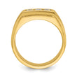 14k Men's Polished and Satin Complete Lab Grown VS/SI FGH Diamond Ringn, Size 10 - Birthstone Company