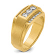 14k Men's Polished and Satin Complete Lab Grown VS/SI FGH Diamond Ringn, Size 10 - Birthstone Company