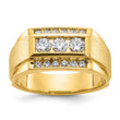 14k Men's Polished and Satin Complete Lab Grown VS/SI FGH Diamond Ringn, Size 10 - Birthstone Company