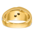 14k Two-tone 1 carat Lab Grown Diamond VS/SI+ G+ Complete Polished and Grooved Men's Ring, Size 10 - Birthstone Company