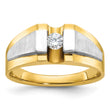 14k Two-tone Men's Polished and Satin Complete Lab Grown VS/SI FG, Size 10 - Birthstone Company