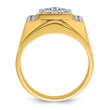 14k Two-tone Men's Polished and Satin 1/2 Carat Lab Grown Diamond Cluster Ring, Size 10 - Birthstone Company