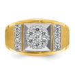 14k Two-tone Men's Polished and Satin 1/2 Carat Lab Grown Diamond Cluster Ring, Size 10 - Birthstone Company