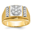 14k Two-tone Men's Polished and Satin 1/2 Carat Lab Grown Diamond Cluster Ring, Size 10 - Birthstone Company