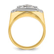 14k Two-tone Men's Polished and Satin 1 1/2 Carat Lab Grown Diamond Cluster Ring, Size 10 - Birthstone Company
