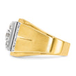 14k Two-tone Men's Polished and Satin 1 1/2 Carat Lab Grown Diamond Cluster Ring, Size 10 - Birthstone Company