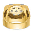 14k Two-tone Men's Polished and Satin 1 1/2 Carat Lab Grown Diamond Cluster Ring, Size 10 - Birthstone Company