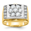 14k Two-tone Men's Polished and Satin 1 1/2 Carat Lab Grown Diamond Cluster Ring - Sophia Jewelers