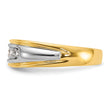 14k Two-tone 1/2 carat Lab Grown Diamond VS/SI+ G+ Complete Polished and Grooved Men's Ring, Size 10 - Birthstone Company