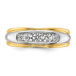 14k Two-tone 1/2 carat Lab Grown Diamond VS/SI+ G+ Complete Polished and Grooved Men's Ring, Size 10 - Birthstone Company