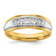 14k Two-tone 1/2 carat Lab Grown Diamond VS/SI+ G+ Complete Polished and Grooved Men's Ring, Size 10 - Birthstone Company