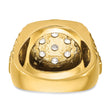 14k Men's Polished Satin and Diamond-cut Round 2 Carat Lab Grown Diamond Cluster Ring, Size 10 - Birthstone Company