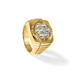14k Men's Polished Satin and Diamond-cut Round 2 Carat Lab Grown Diamond Cluster Ring, Size 10 - Birthstone Company